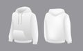 Blank white hoodie template. Long sleeve sweatshirts template with clipping path, gosh for printing Royalty Free Stock Photo