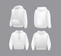 Blank white hoodie template. Long sleeve sweatshirts template with clipping path, gosh for printing