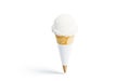 Blank white ice cream cone mockup, front view Royalty Free Stock Photo