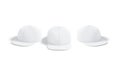 Blank white jeans snapback mockup, front and side view