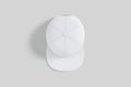 Blank white jeans snapback mockup, gray background