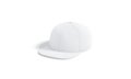 Blank white jeans snapback mockup, hulf-turned view