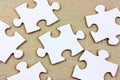 Blank white jigsaw pieces Royalty Free Stock Photo