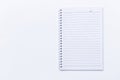 Blank white journal lined notebook isolate on white background Royalty Free Stock Photo