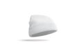 Blank white knitted beanie mock up, isolated,