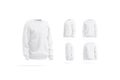 Blank white knitted sweater mockup, different views