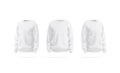 Blank white knitted sweater mockup, front and side view