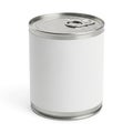 Blank White Label Metal Food Can with Pull Tab Isolated on White Background container Royalty Free Stock Photo