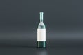 Blank white label wine bottle on background. Alcohol, winery, beverage and elegance concept. Mock up, 3D Rendering Royalty Free Stock Photo