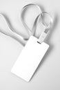 Blank White Lanyard Tag Badge Mockup Royalty Free Stock Photo