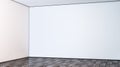 Blank white large gallery wall corner in hall mockup