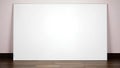 Blank white large gallery wall in studio mockup, front view. Royalty Free Stock Photo