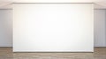 Blank white large gallery wall in studio mockup, front view Royalty Free Stock Photo