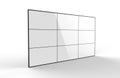 Blank White LCD display multi screen video wall. 3d render illustration. Royalty Free Stock Photo