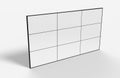Blank White LCD display multi screen video wall. 3d render illustration. Royalty Free Stock Photo