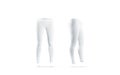 Blank white leggings mockup, front and side view, isolated. Royalty Free Stock Photo
