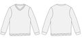 Blank white long sleeve t-shirt template vector design and t-shirt mock-up design Royalty Free Stock Photo