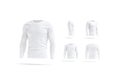 Blank white longsleeve t-shirt mock up, different views Royalty Free Stock Photo