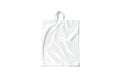 Blank white loop handle plastic bag mockup, top view