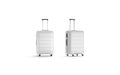 Blank white luggage with handle mock up stand isolated