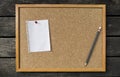 Blank white memo pad on notice board Royalty Free Stock Photo