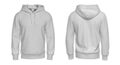 Blank white men's hoodie mockup, 3d rendering.