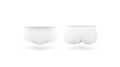 Blank white mens underpants mock up front and back view,