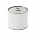 Blank White Metal Food Can with Pull Tab Lid on White Background packaging Royalty Free Stock Photo