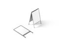 Blank white metallic outdoor stand mockup, isolated,