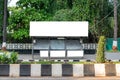 Blank white mockup of a bus stop billboard Royalty Free Stock Photo