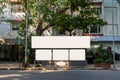 Blank white mockup of a bus stop billboard Royalty Free Stock Photo