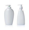 Blank white mockup dispenser plastic and glass bottles of cosmetic products Royalty Free Stock Photo