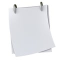 Blank white note paper 3d