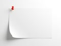 Blank white note paper attached with red pushpin Royalty Free Stock Photo