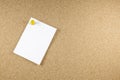 Blank white note papers is pinned to a cork board Royalty Free Stock Photo