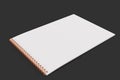 Blank white notebook with orange spiral bound on black background Royalty Free Stock Photo