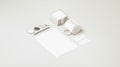 Blank white office stationery set mockup isolated Royalty Free Stock Photo