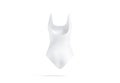 Blank white one-piece swimsuit mockup, back view