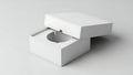 Blank White Open Packaging Box Mockup with Circular Insert Royalty Free Stock Photo
