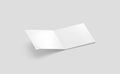 Blank white opened square journal mock up, side view, Royalty Free Stock Photo