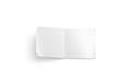 Blank white opened square magazine mockup, top view,