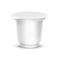 Blank White Packaging Container for Yogurt