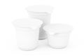 Blank White Packaging Containers for Yogurt, Ice Cream or Dessert. 3d Rendering