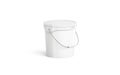Blank white paint bucket with handgrip mockup isolated, Royalty Free Stock Photo