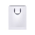 Blank white paper bag with black handles. Royalty Free Stock Photo