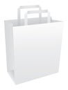 Blank white paper bag with handles Royalty Free Stock Photo