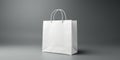 Blank White Paper Bag. Recycled Shopping Package, Commercial Promotion, Retail Marketing. AI generated