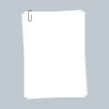 Blank white paper with black paper clip. Royalty Free Stock Photo