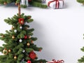 A blank white paper with a Christmas tree. Generative AI. free Stock Photo