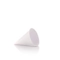 Blank white paper cone for water drinking. Studio shot isolated Royalty Free Stock Photo